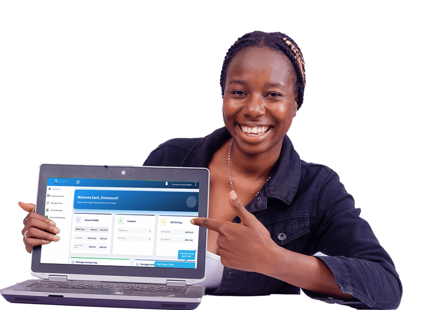 Woman holding a laptop.